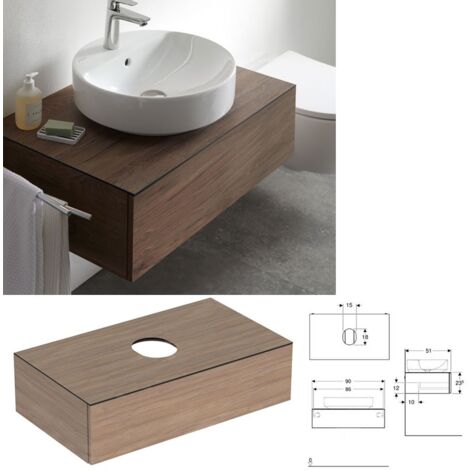 Geberit VariForm - Mobile sottolavabo, 900x510x235 mm, 1 cassetto, tappo antiodori, quercia 501.169.00.1