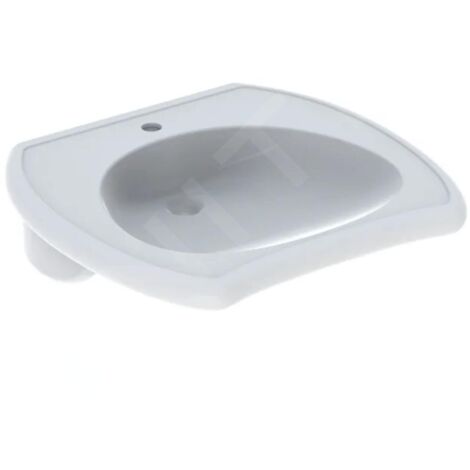 Geberit Vitalis - Lavabo sans obstacle, trou pour robinet, sans trop-plein, blanc 501.540.01.1