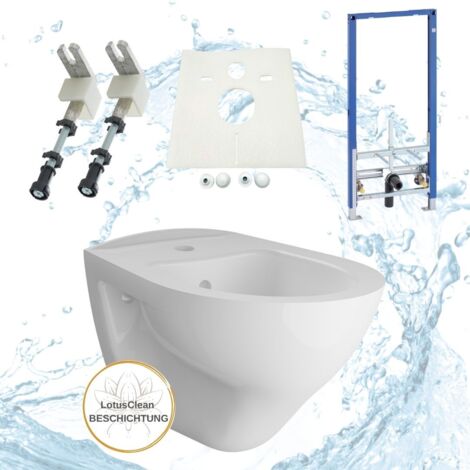 Geberit Vorwandelement Bidet Aquando Wand-Bidet mit Überlauf Komplettset