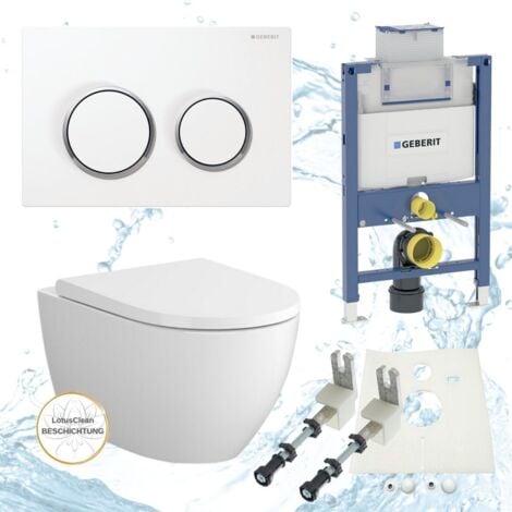 HGMBAD Geberit Vorwandelement Omega 82 oder 98 cm Bartolo WC Drückerplatte WC Sitz SoftClose Set UP200 82 cm