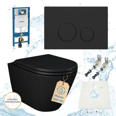 Geberit Vorwandelement Sigma Nero WC spülrandlos schwarz matt Komplettset