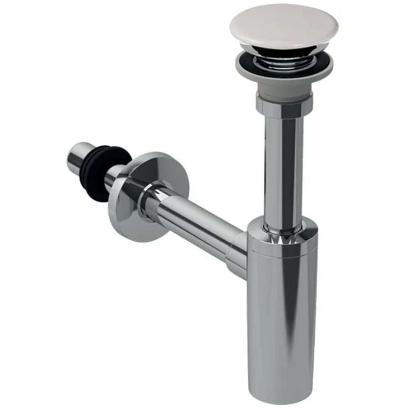 Geberit - one - Design Siphon mit Ablauf, verchromt/weiß 151.019.01.1