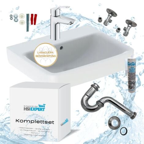 HSI-EXPERT Geberit Waschtisch Waschbecken 60 cm Grohe Armatur Komplettset