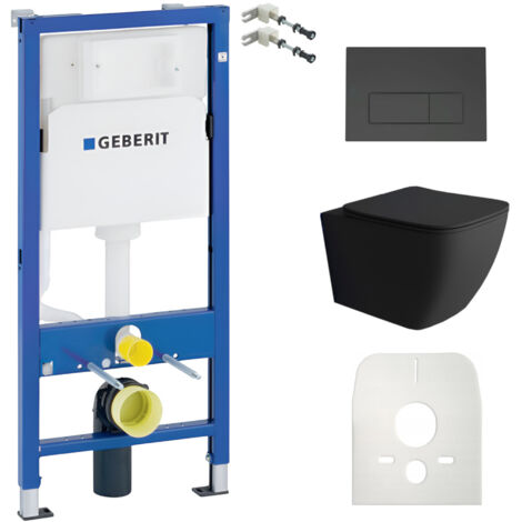 GEBERIT WC Set mit Vorwandelement, Wand-WC und Spülknopf