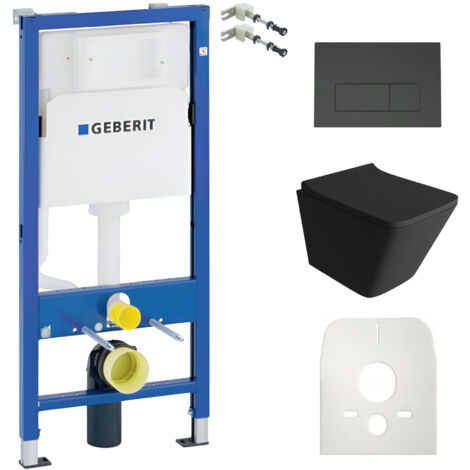 GEBERIT WC Set mit Vorwandelement, Wand-WC und Spülknopf
