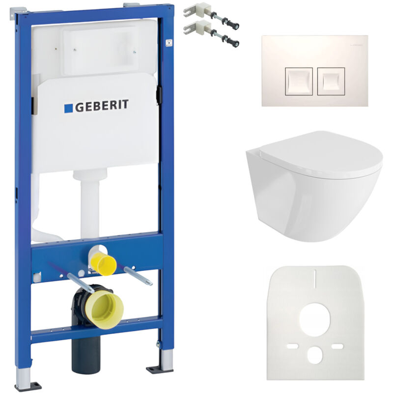 Lavita - Geberit Wc Set Mit Vorwandelement, Wand-wc Und Spülknopf