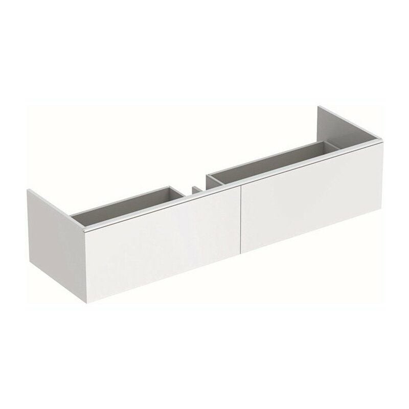 

Mueble bajo para lavabo Geberit Xeno² en material mineral, con dos cajones: Ancho 139,5cm, Alto 35cm, Fondo 47,3cm, Lacado Blanco / Mate