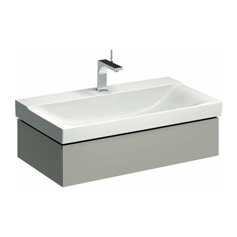 

Mueble bajo lavabo Geberit Xeno², con un cajón: Ancho 88cm, Alto 22cm, Fondo 46,2cm, Lacado Greige / Matt
