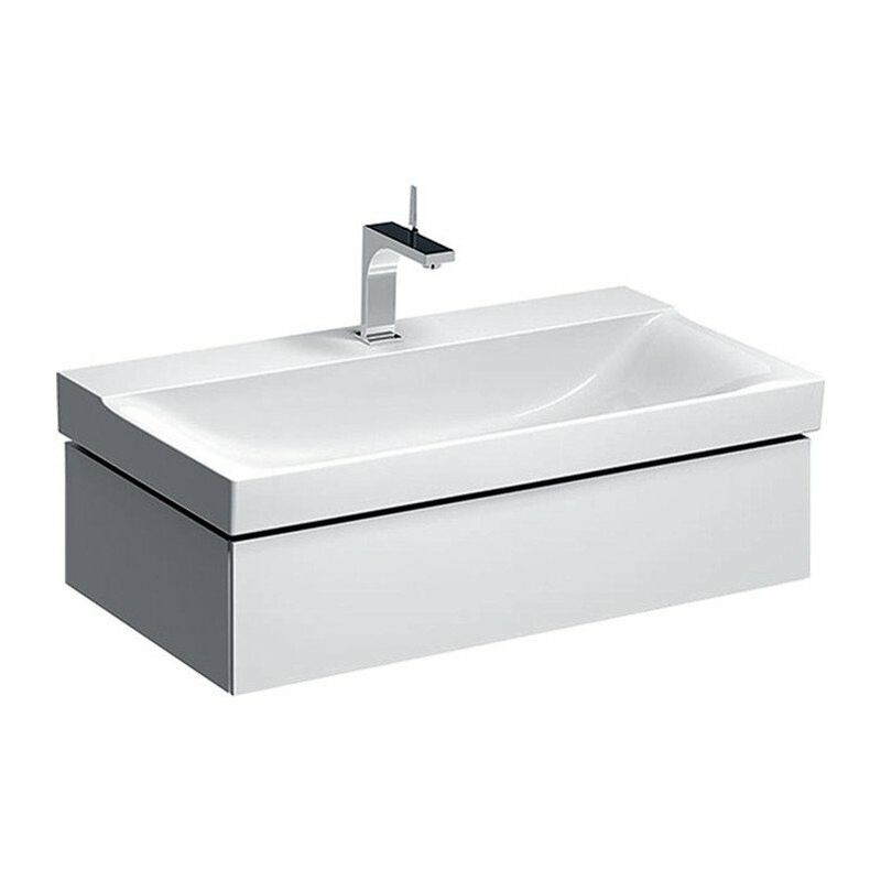 

Mueble bajo lavabo Geberit Xeno², con un cajón: Ancho 88cm, Alto 22cm, Fondo 46,2cm, Blanco / Lacado brillante