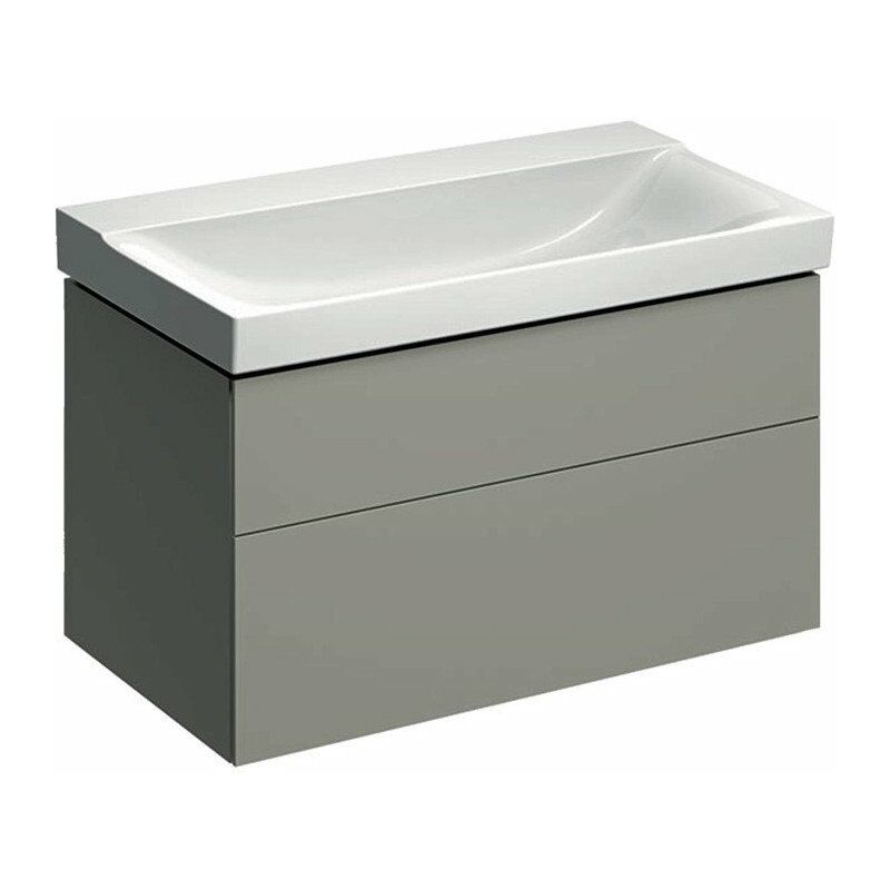 

Mueble bajo lavabo Geberit Xeno², con dos cajones: Ancho 88cm, Alto 53cm, Fondo 46,2cm, Lacado Greige / Matt