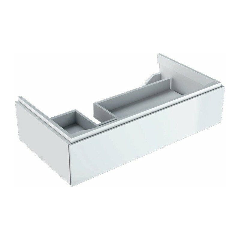

Mueble bajo para lavabo Geberit Xeno² con estante, con un cajón: Ancho 88cm, Alto 22cm, Fondo 46,2cm, Blanco / Lacado alto brillo, Ancho del lavabo :