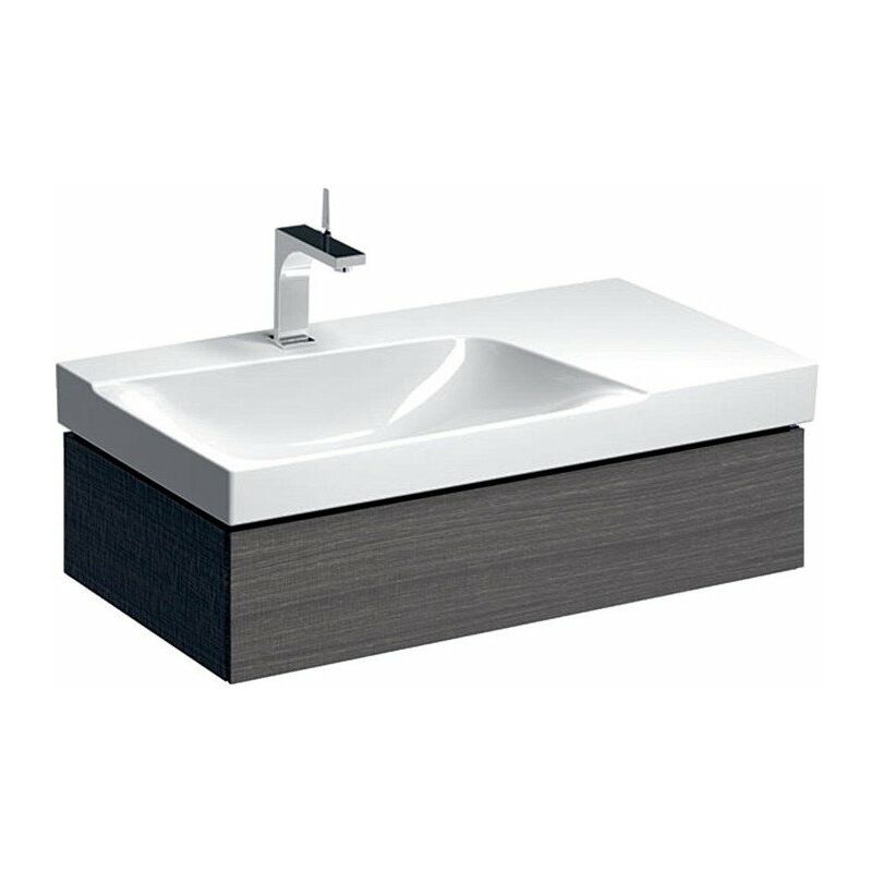 

Mueble bajo para lavabo Geberit Xeno² con balda, con un cajón: Ancho 88cm, Alto 22cm, Fondo 46,2cm, Gris Scultura / Melamina estructurada en madera,