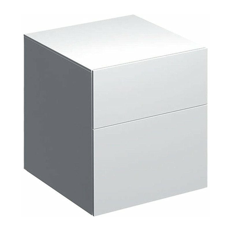 

Mueble lateral bajo Geberit Xeno² con dos cajones: Ancho 45 cm, Alto 51 cm, Fondo 46,2 cm, Blanco / Lacado de alto brillo
