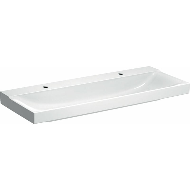 

Lavabo Keramag Xeno 2 con 2 orificios para el grifo, sin rebosadero, 120x48 cm blanco con KeraTect, 500550011 - 500.550.01.1