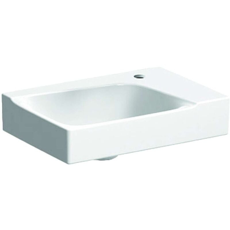 Geberit - Xeno 2 - Lavamani 40x28 cm, foro per miscelatore a destra, senza troppopieno, con KeraTect, bianco 500.529.01.1