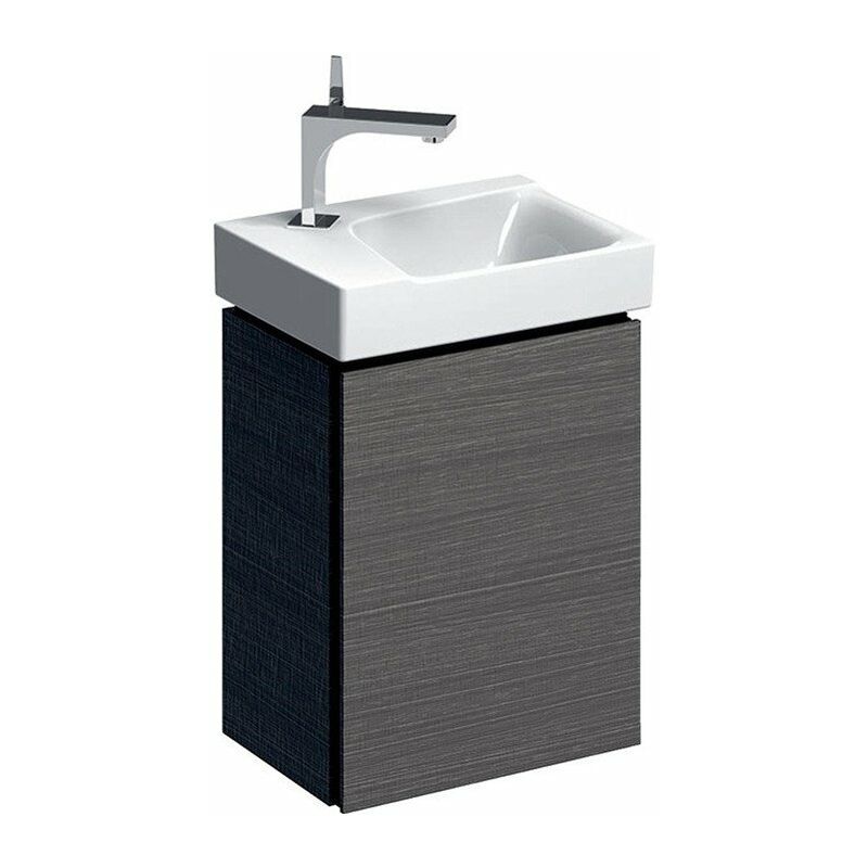 

Mueble bajo para lavabo Geberit Xeno², con una puerta: Ancho 38cm, Alto 52,5cm, Fondo 26,5cm, Gris Scultura / Melamina estructurada madera