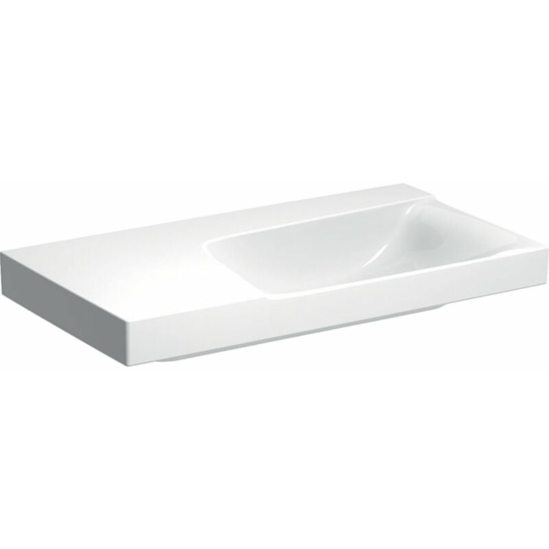 

Xeno 2 Lavabo, superficie de almacenamiento izquierda, sin agujero para grifo, sin rebosadero, 90x48 cm blanco con KeraTect, 500536011 - 500.536.01.1