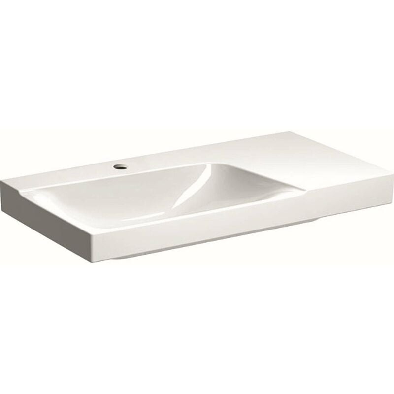 Xeno 2 - Lavabo 90x48 cm, foro per miscelatore, senza troppopieno, con ripiano a destra, con KeraTect, bianco 500.533.01.1 - Geberit