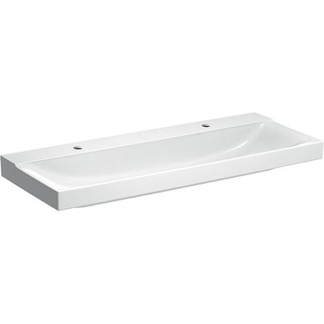 Geberit Xeno 2 Waschtisch mit 2 Hahnlöcher, ohne Überlauf, 120x48