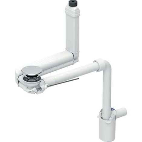 Geberit Zubehör - Platzsparender Siphon Clou für Waschbecken, Zugstangen-Ablaufgarnitur, verchromt 152.049.21.1