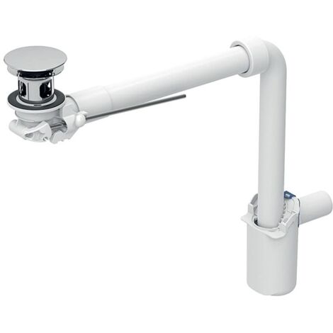 Geberit Zubehör - Platzsparender Siphon für Waschbecken mit Überlauf, Zugstangen-Ablaufgarnitur, verchromt 152.072.21.1