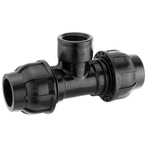 GEBO-Plast-Klemmverbinder T-Stück 32 mm x 1'' Innengewinde x 32 mm - für PE-Rohre - 13043203
