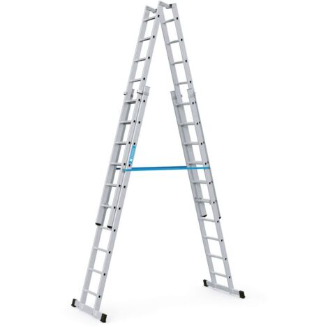 Gebördelte Sprossen-Stehleiter, höhenverstellbar Vario B 4 x 10 Sprossen, 41323 Zarges