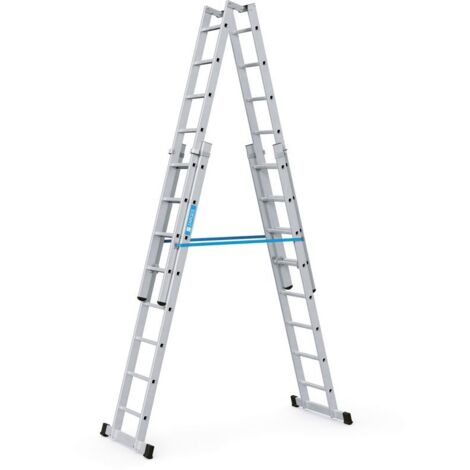 Gebördelte Sprossen-Stehleiter, höhenverstellbar Vario B 4 x 8 Sprossen, 41322 Zarges