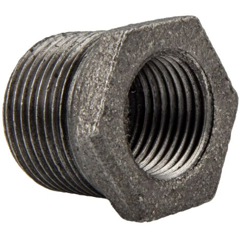 gebofittings Temperguss Gewindefittings 241 - Red.-Nippel 1" x 3/8", schwarz