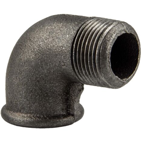 gebofittings Temperguss Gewindefittings 92 - Winkel 90  - 1/2", schwarz