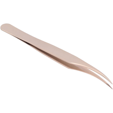 Gebogene Wimpernpinzette aus Edelstahl mit feinen Spitzen für präzise Wimpernverlängerungen (gold)