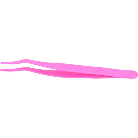 Gebogene Wimpernpinzette aus fluoreszierendem Pink aus Edelstahl – Professionelles Werkzeug zum Anbringen von Wimpernverlängerungen
