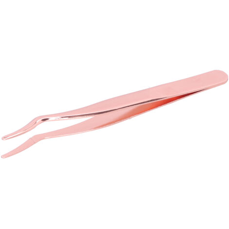 Gebogene Wimpernpinzette aus roségoldenem Edelstahl zum Anbringen von Wimpernverlängerungen und künstlichen Wimpern