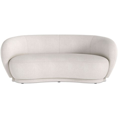 PRIVATEFLOOR Gebogener 3-Sitzer-Bouclé-Stoffsofa - Curvy