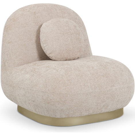 Gebogener Design-Sessel im zeitgenössischen Stil mit Chenille-Polsterung - Larry Beige