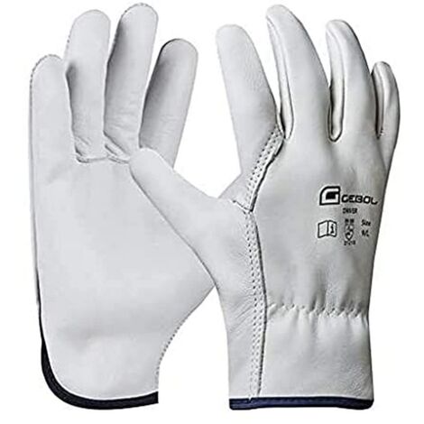 Gebol Driver, guanti da lavoro in pelle di alta qualità, guanti da uomo, per costruzione, giardino e lavori grossolani, alta resistenza, spessore pelle 1,1 mm, guanti di sicurezza, taglia M (taglia 8)