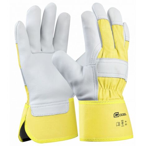 Gebol Handschuh Worker Pro Größe: 9 Gelb Premium-Rindsvollleder