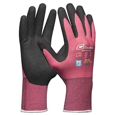Gebol Master Flex Lady, guanti da lavoro con rivestimento in nitrile in PPU, guanti in nitrile dermatologicamente testati, guanti da giardinaggio da donna, taglia XS (Gr 6), rosa, 1 paio