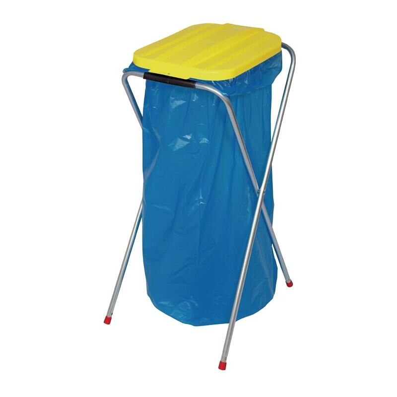 Poubelle H810xl370xP410 mm 70-120 l couvercle jaune