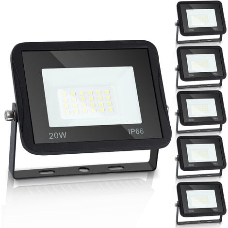 SWANEW [GEBRAUCHT] 5X LED Fluter Flutlicht Strahler 20W Baustrahler Außen Lampe IP65 Warmweiß Scheinwerfer