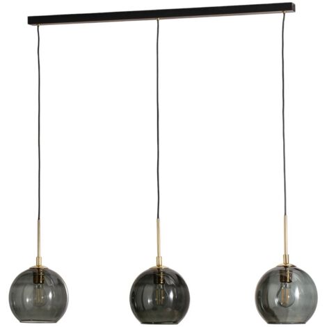 [GEBRAUCHT] Argon Hängelampe Dulce, Rauchgrau/Schwarz, Glas, 3 Flammig B-Ware