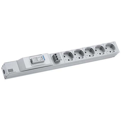 [GEBRAUCHT] B-Ware Bachmann Steckdosenleiste Mehrfachsteckdose 19 Zoll Grau Schutzkontakt 2 M 5fach