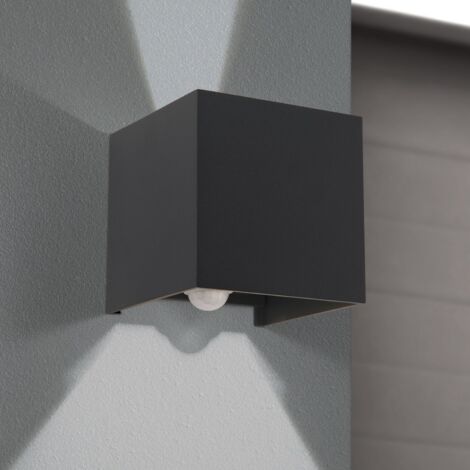 [GEBRAUCHT] B-Ware Cube S Außenwandleuchte Wandleuchte Led Anthrazit Sensor Aluminiumdruckguss