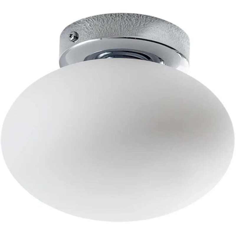 [GEBRAUCHT] B-Ware Deckenlampe Pendelleuchte Ufo Glas Metall ø18cm G9 Wohnzimmer Lampe Weiß/Chrom
