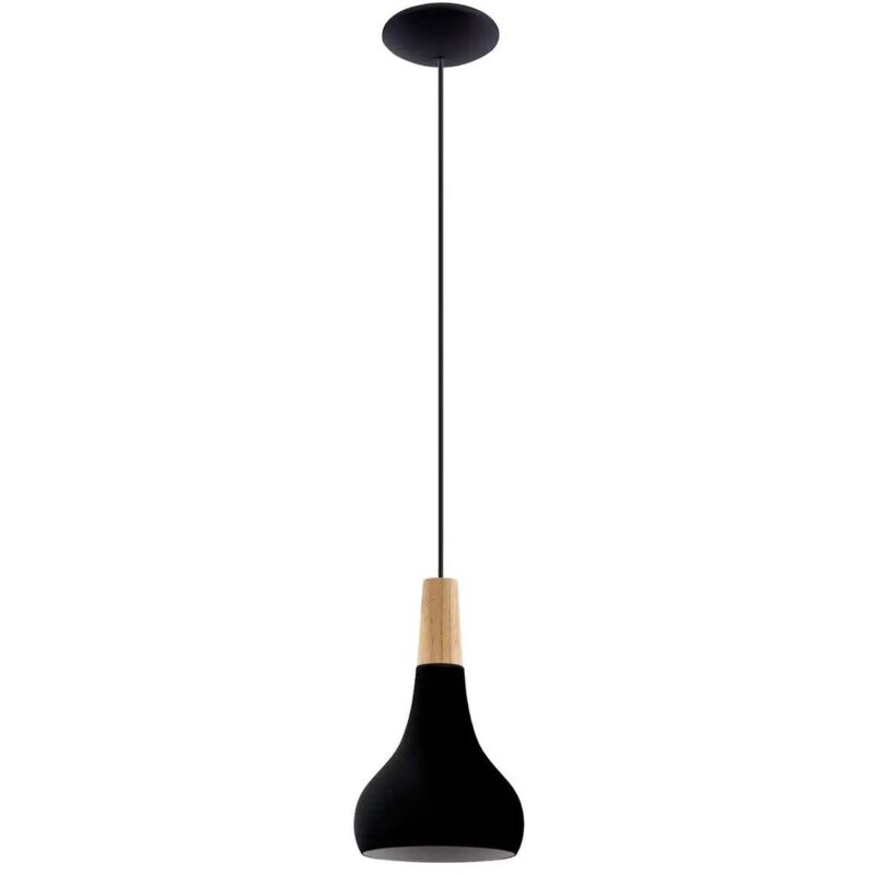 [GEBRAUCHT] B-Ware Eglo Hängeleuchte Pendelleuchte Sabinar Lampe Schwarz Stahl Holz Wohnzimmer