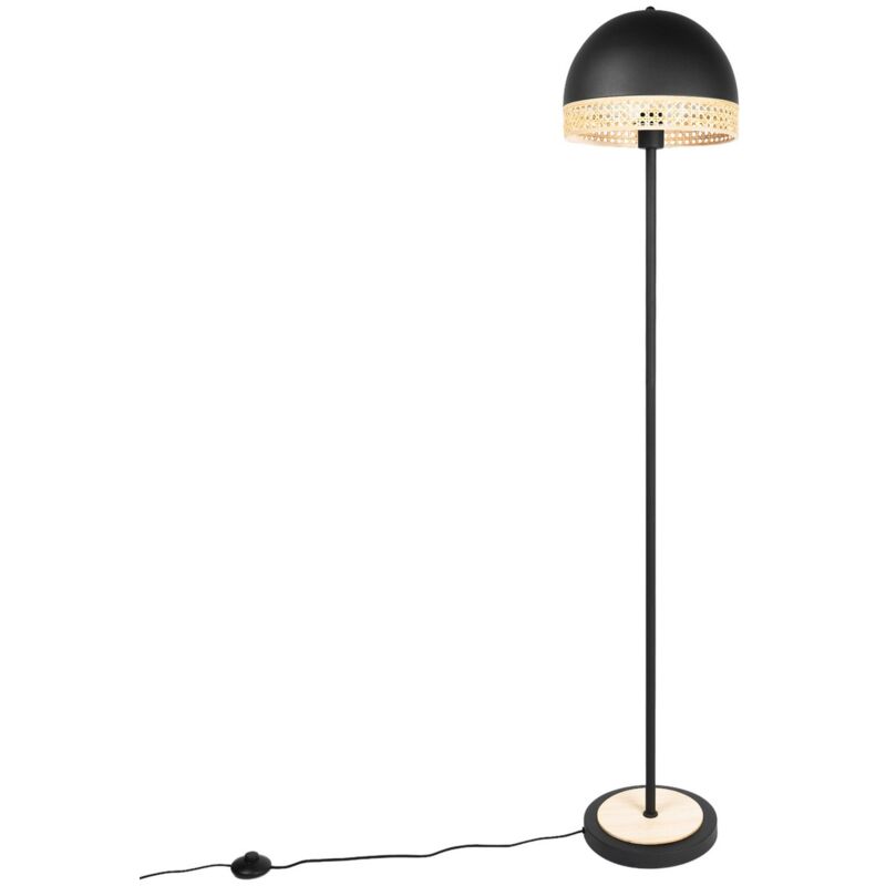 [GEBRAUCHT] B-Ware Lindby Lonnaris Stehleuchte Mit Rattan Schwarz Stehlampe Lampe Leuchte Spot