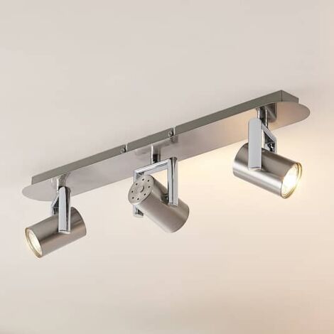 [GEBRAUCHT] B-Ware Lindby Reina Deckenstrahler Deckenlampe Deckenlampe Lampe Nickel 3 Fl. Lang