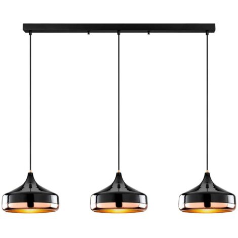 [GEBRAUCHT] B-Ware Opviq Hängeleuchte Pendelleuchte Yildo Schwarz Kupfer Metall 146 Cm 3 Flammig