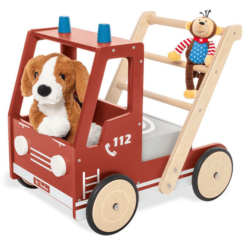 [GEBRAUCHT] B-Ware Pinolino Lauflernwagen Feuerwehrauto Fred Babywagen Schiebewagen Holz Kinder957