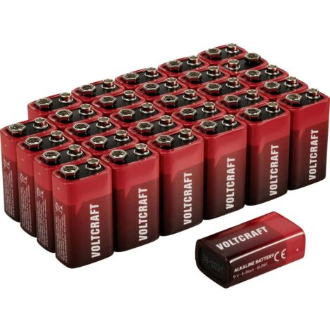[GEBRAUCHT] B-Ware Voltcraft 9 V Block Batterie 6 Lr61 Alkali Mangan Hochleistungsbatterie 30 Stück